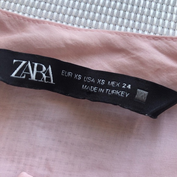Zara Blush Pink Layered Tiered Blouse Women’s Size XS Bohemian Style Shirt Top - Picture 6 of 16